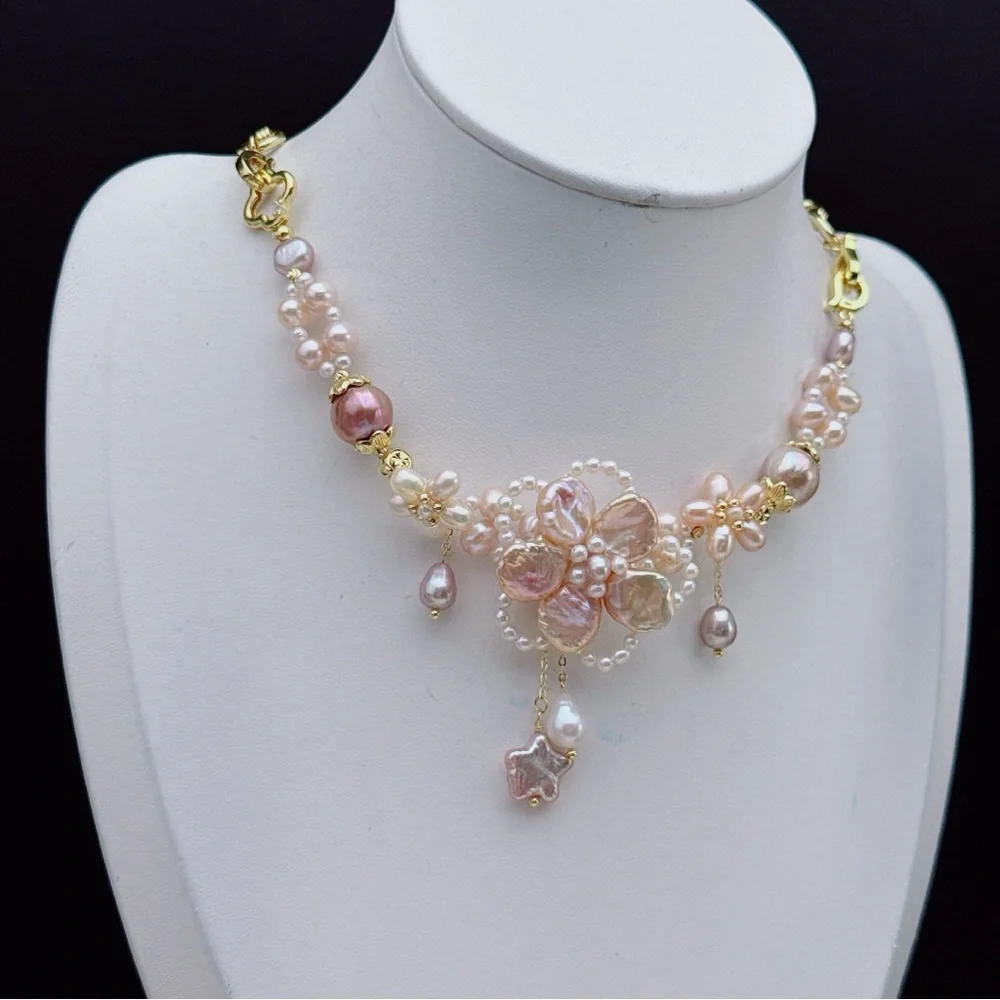 26B179 Handmade Premium Quality Freshwater Baroque Pearl Bracelet 2in1 - Picture 7 of 10